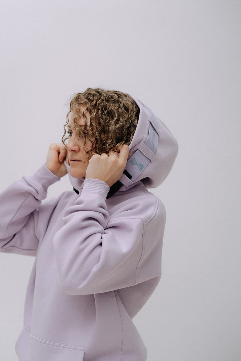 Hoodie mit austauschbarem Band an der Kapuze SEIDUSO lila Detailansicht